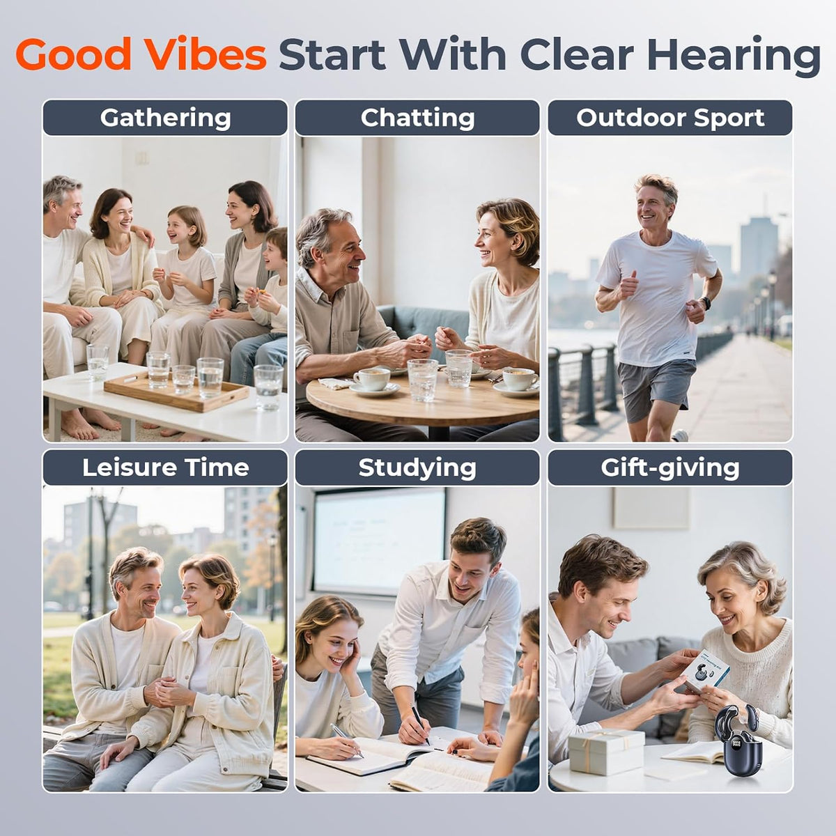 OTC Hearing Aids for Seniors, 16-Channel Digital Chip for Clear Speech Intelligent Noise Reduction & Anti-Howling, Invisible Comfortable 80Hrs Rechargeable Hearing Aid