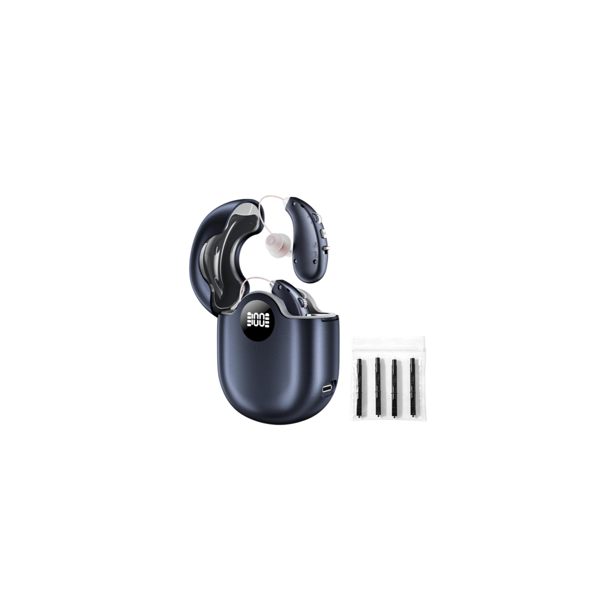 OTC Hearing Aids for Seniors, 16-Channel Digital Chip for Clear Speech Intelligent Noise Reduction & Anti-Howling, Invisible Comfortable 80Hrs Rechargeable Hearing Aid