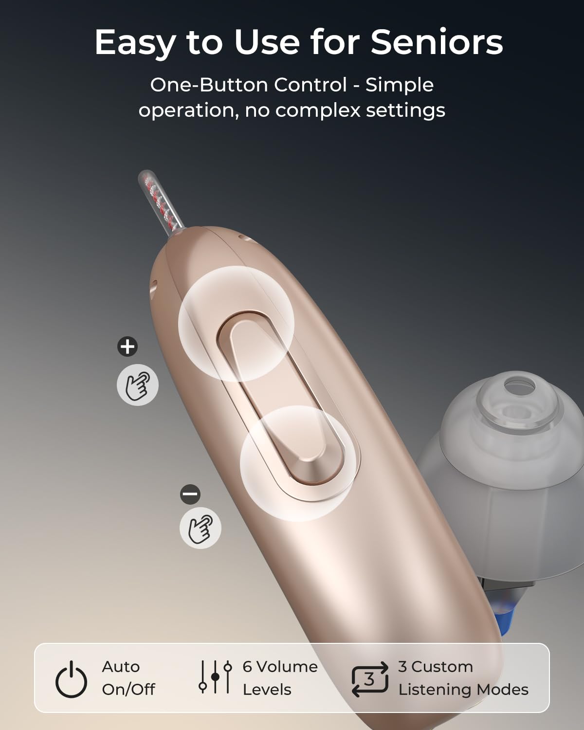 Rechargeable OTC Hearing Aids for Seniors & Adults with Clear Conversations