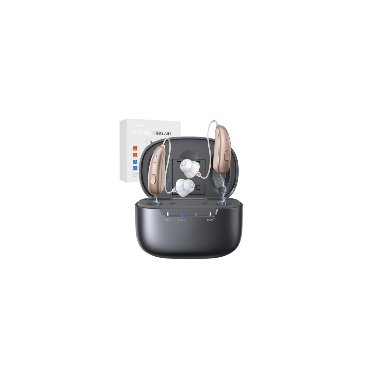 Rechargeable OTC Hearing Aids for Seniors with AI Noise Canceling