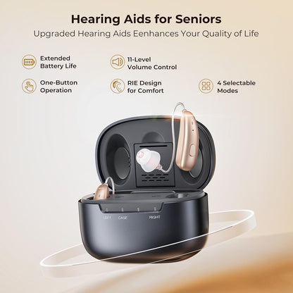 Rechargeable OTC Hearing Aids for Seniors with AI Noise Canceling
